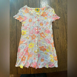 Unif Floral Button Up Dress Size Small B14
